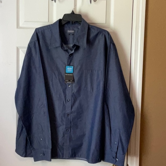 Van Heusen Never Tuck Slim Fit Long Sleeves Button Down Dress Shirt Size XXL - Picture 1 of 14